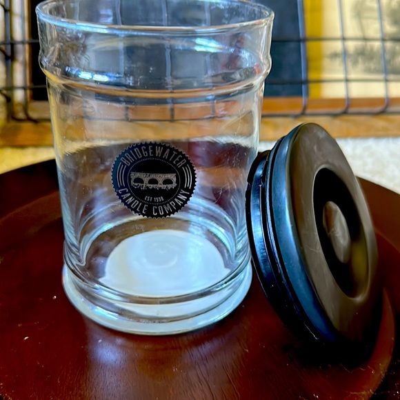 Recycled Bridgewater Glass Candle Jar with Heavy Ceramic Lid - Picture 3 of 5